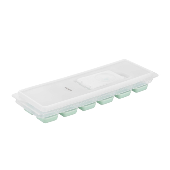 ARDESTO Ice tray with lid Fresh, 26х9.5х3.5cm, silicone, plastic, green AR3595G