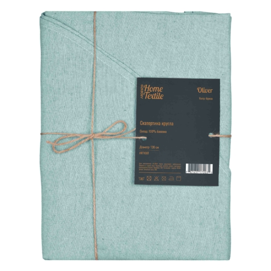 ARDESTO Tablecloth Oliver, 136cm, 100% cotton, turquoise ART10OT