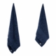 ARDESTO Terry towel set Lotus 50х90cm, 70х140cm, 2pcs, 100% cotton, dark blue ART2357DB