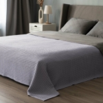 ARDESTO Pique blanket, 220x230cm, 100% cotton, light grey ART0822PL