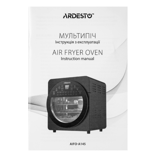 ARDESTO Air Fryer, 1700W, bowl-14.5l, touch control, 50-220°C, iron/plastic, grey-black AIFO-A145