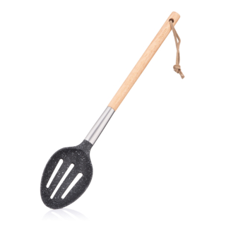 ARDESTO Slotted Spoon Midori, 34.5cm, nylon, wood, stainless steel, black AR1304BP