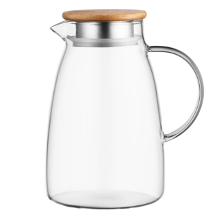 ARDESTO Pitcher with lid, 1500ml, borosilicate glass, bamboo, transparent AR2615ST