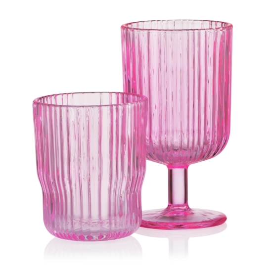 Ardesto Low Glasses Set, 300ml, 2pcs, glass, pink AR2630SPN