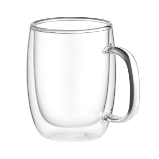 ARDESTO Double wall Mug Set with handle, 350ml, 2pcs, borosilicate glass, transparent AR2635BWH