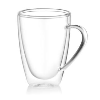 ARDESTO Double wall Mug Set with handle, 430ml, 2pcs, borosilicate glass, transparent AR2643BH