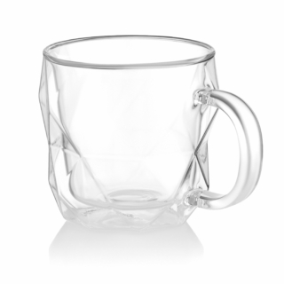 Набор чашек с ручками и двойными стенками ARDESTO, 450мл, 2шт, боросиликатное стекло, прозрачный AR2645BCH