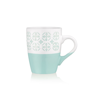 ARDESTO Mug Ornament, 320ml, ceramic, light blue-white AR3045LB