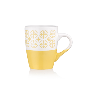 ARDESTO Mug Ornament, 320ml, ceramic, yellow-white AR3045YW