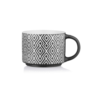 ARDESTO Mug Weaving F, 330ml, new bone china, white-black