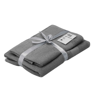 ARDESTO Terry Towel Set Essence 50х90cm, 70х140cm, 2pcs, 100% cotton, dark grey ART2358DG