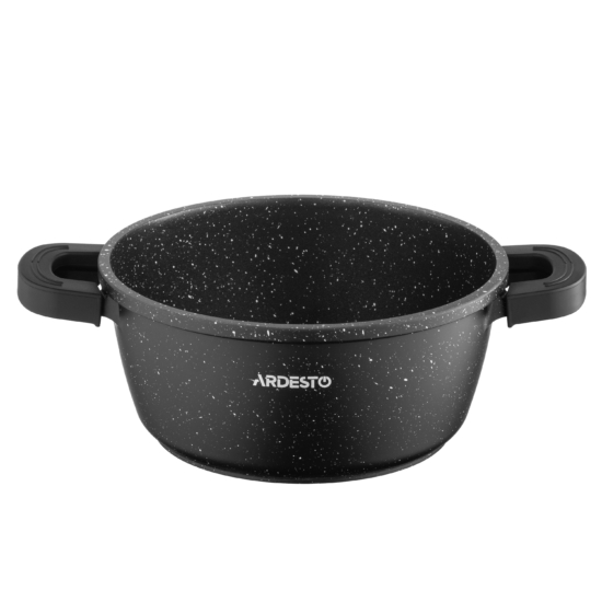 ARDESTO Casserole with glass lid Gemini Anzio, (18 cm), 1.8l, aluminium, black