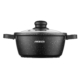 ARDESTO Casserole with glass lid Gemini Anzio, (18 cm), 1.8l, aluminium, black