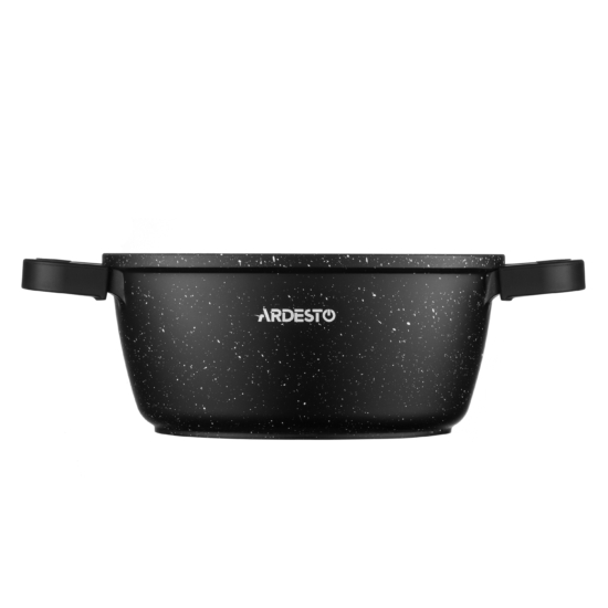 ARDESTO Casserole with glass lid Gemini Anzio, (18 cm), 1.8l, aluminium, black