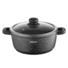 ARDESTO Casserole with glass lid Gemini Anzio, (22 cm), 3.1l, aluminium, black