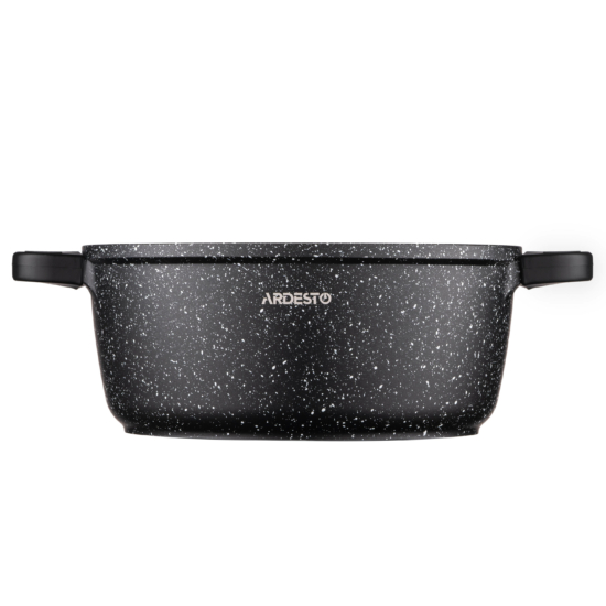 ARDESTO Casserole with glass lid Gemini Anzio, (22 cm), 3.1l, aluminium, black