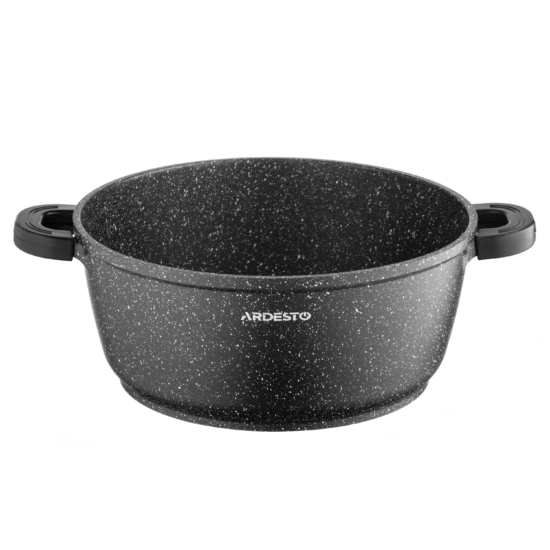 ARDESTO Casserole with glass lid Gemini Anzio, (26 cm), 5l, aluminium, black