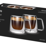 ARDESTO Double Wall Mug Set with handles, 200ml, 2pcs, borosilicate glass, transparent AR2620BHR