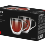 ARDESTO Double Wall Mug Set with handles, 300ml, 2pcs, borosilicate glass, transparent AR2630BHR