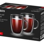 ARDESTO Double Wall Mug Set with handles, 310ml, 2pcs, borosilicate glass, transparent AR2631BHR