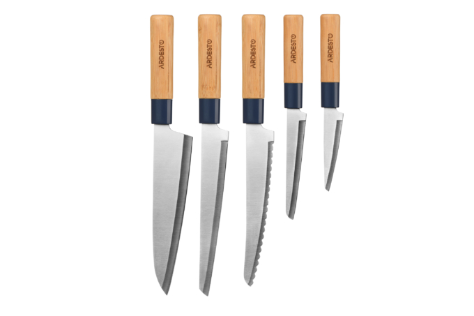 ARDESTO Knife set Gemini 5 pcs, bamboo, stainless steel