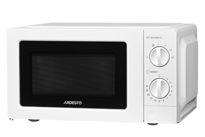 ARDESTO Microwave oven, 20L, mechanical control, 700W, button opening, white