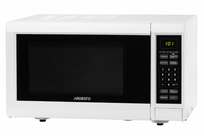 ARDESTO Microwave oven, 23L, electronic control, 900W, display, button opening, white