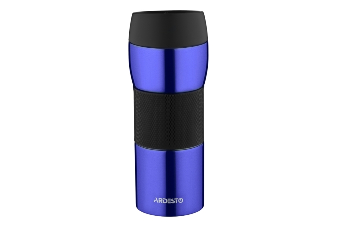 ARDESTO Travel mug Easy travel 450 ml, s/s, silocone, blue