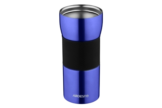 ARDESTO Travel mug Easy travel 450 ml, s/s, silocone, blue