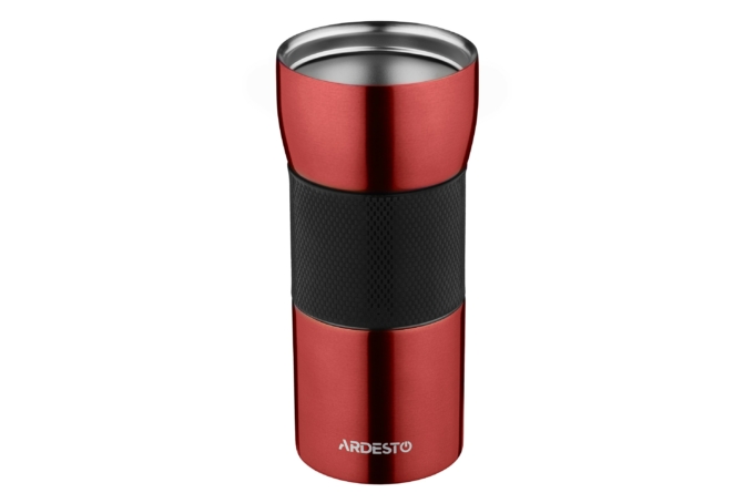 ARDESTO Travel mug Easy travel 450 ml, s/s, silocone, red