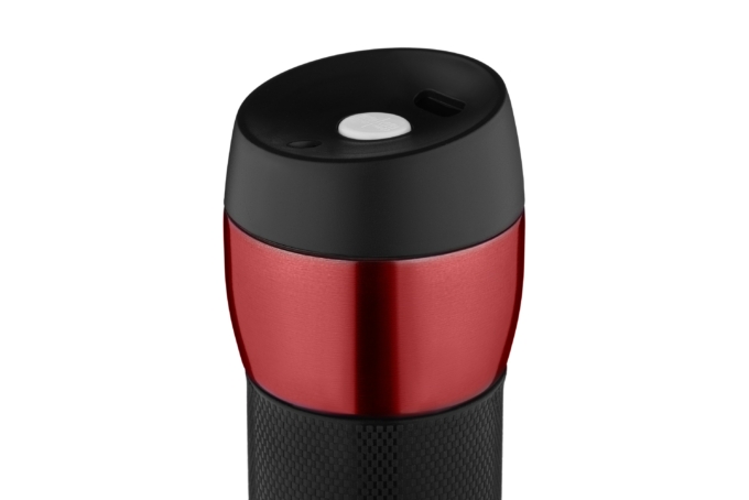 ARDESTO Travel mug Easy travel 450 ml, s/s, silocone, red