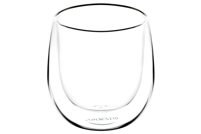 ARDESTO Cup set for americano, double walled, 120 ml, H 7.5 cm, 2 pcs, borosilicate glass