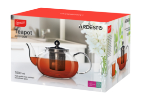 ARDESTO Gemini Teapot[Заварник Gemini Roma, 1000 мл, боросилікатне скло, нержавіюча сталь]