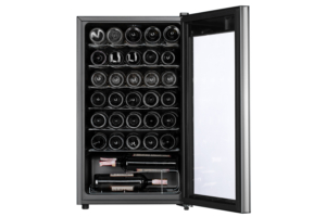 ARDESTO Wine cooler, 84.2x48x44, freez.-96L, 1 zone, bottles -34, ST, display int, black