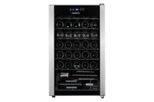 ARDESTO Wine cooler, 84.2x48x44, freez.-96L, 1 zone, bottles -34, ST, display int, black