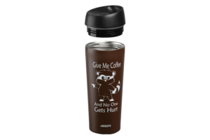 ARDESTO Travel mug Coffee time Raccoon 450 ml, s/s, brown