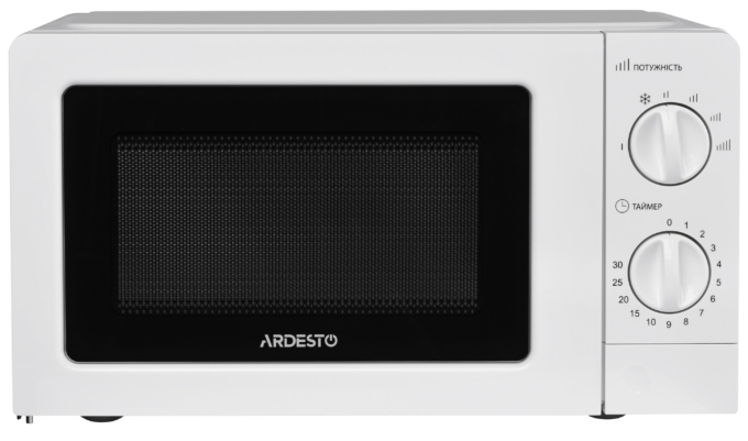 ARDESTO Microwave oven, 20L, mechanical control, 700W, button opening, white