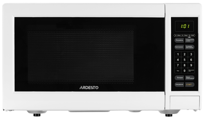 ARDESTO Microwave oven, 23L, electronic control, 900W, display, button opening, white