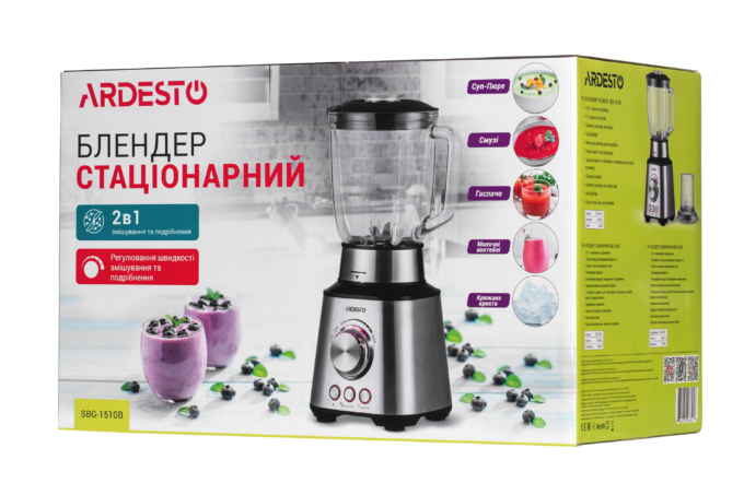 ARDESTO Blender stationary SBG-1510B, 1000W, bowl-1500ml, silver-black