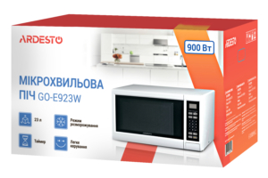 ARDESTO Microwave oven, 23L, electronic control, 900W, display, button opening, white