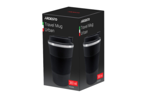 ARDESTO Travel mug Urban 380 ml, black, s/s