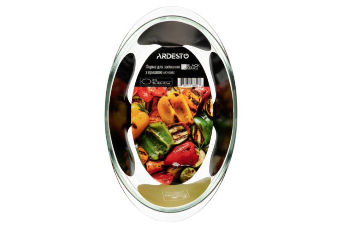 ARDESTO Baking dish with lid BLACK MARS, oval, 3 l