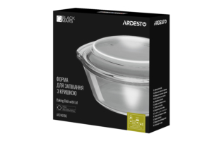 ARDESTO Baking dish with lid BLACK MARS, round, 2 l