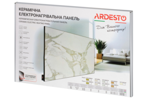 ARDESTO HCP-750[Керамічна електронагрівальна панель з терморегулятором HCP-750RBRM 750 Вт, 15 м2, 90 х 60 см, IP33, коричневий мармур]