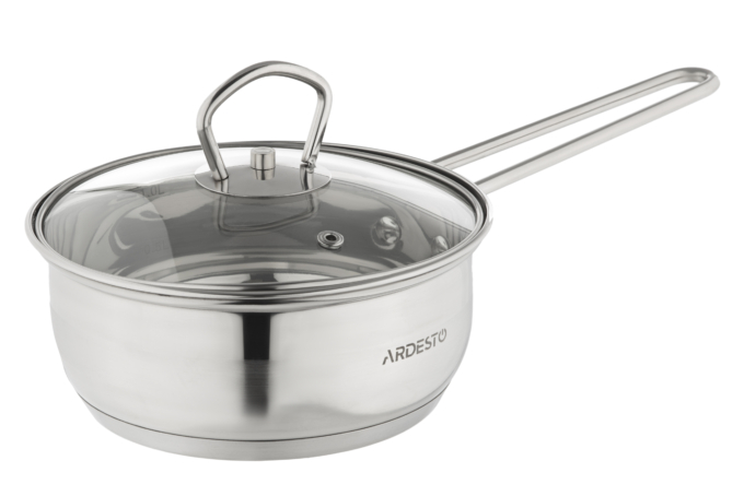 ARDESTO Saucepan Gemini Bari, glass lid, 1.2 l, stainless steel