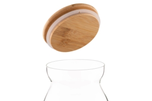 ARDESTO Jar Fresh Hourglass 1100 ml, glass, bamboo