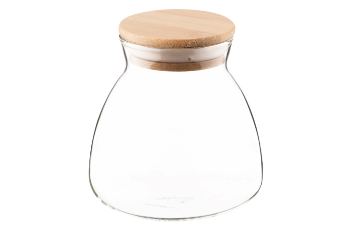 ARDESTO Jar Fresh Hourglass 400 ml, glass, bamboo