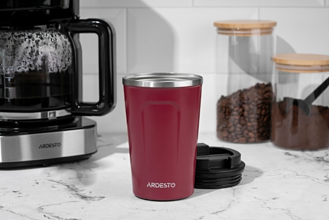 ARDESTO Travel mug Urban 380 ml, red, s/s