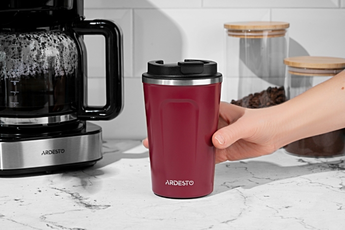 ARDESTO Travel mug Urban 380 ml, red, s/s