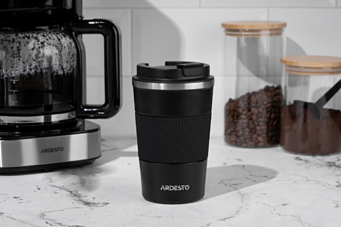 ARDESTO Travel mug Urban 380 ml, black, s/s